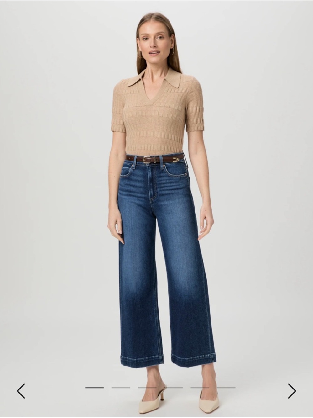 Paige Anessa high-rise wide leg jean. Size 25. Cropped length.